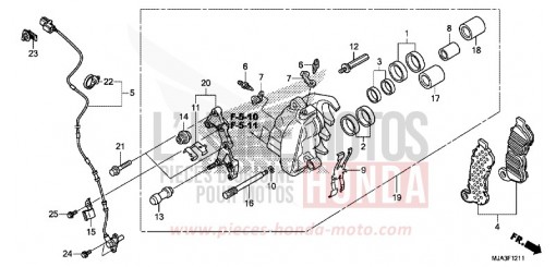 FRONT BRAKE CALIPER (VT750C2S/CS) VT750C2SD de 2013